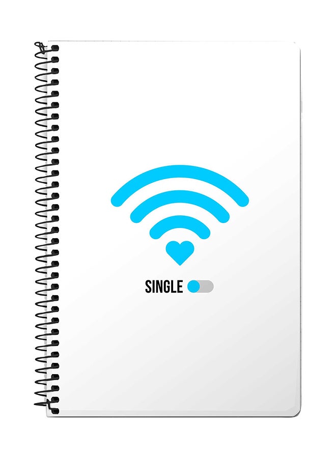 Stylizedd Wifi Single Guy A5 Spiral Notebook White/Blue