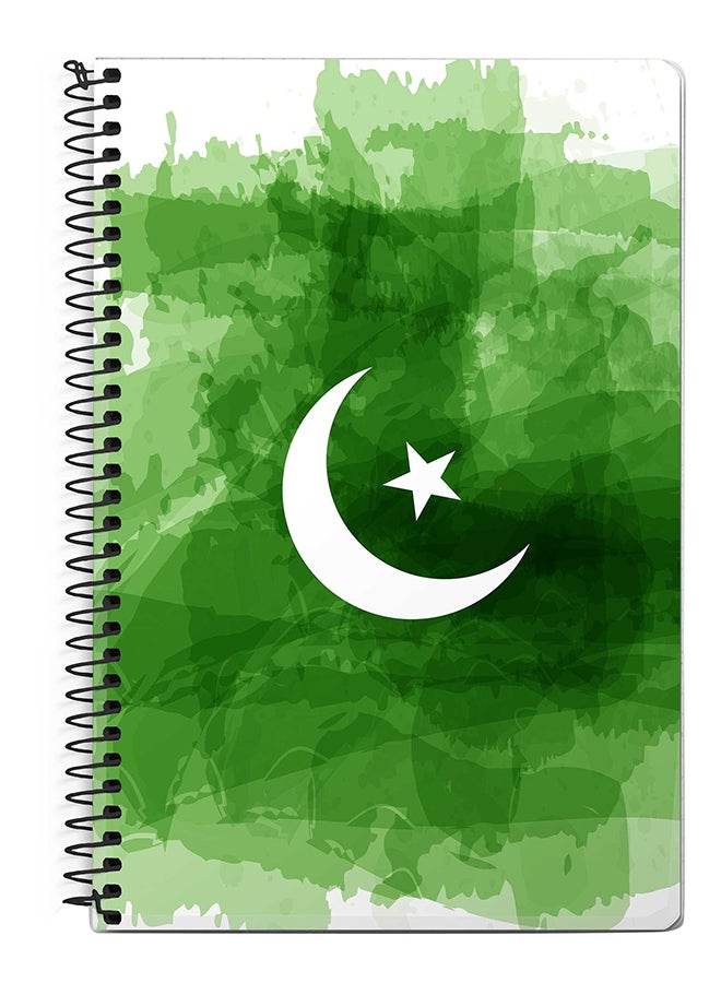 Stylizedd Crescent Green A5 Spiral Notebook Green/White