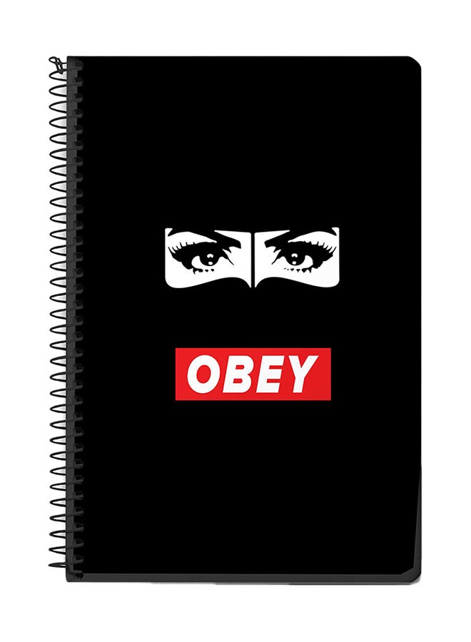Stylizedd Obey Habibti A5 Spiral Notebook Black/White/Red