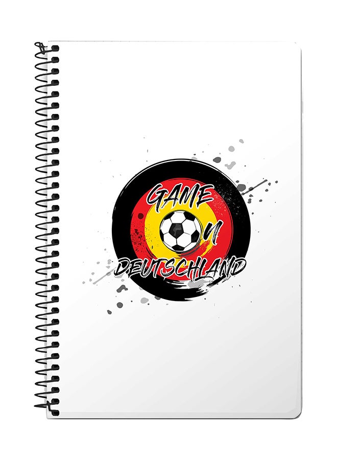 Stylizedd Game On Germany A5 Spiral Notebook White/Black/Red