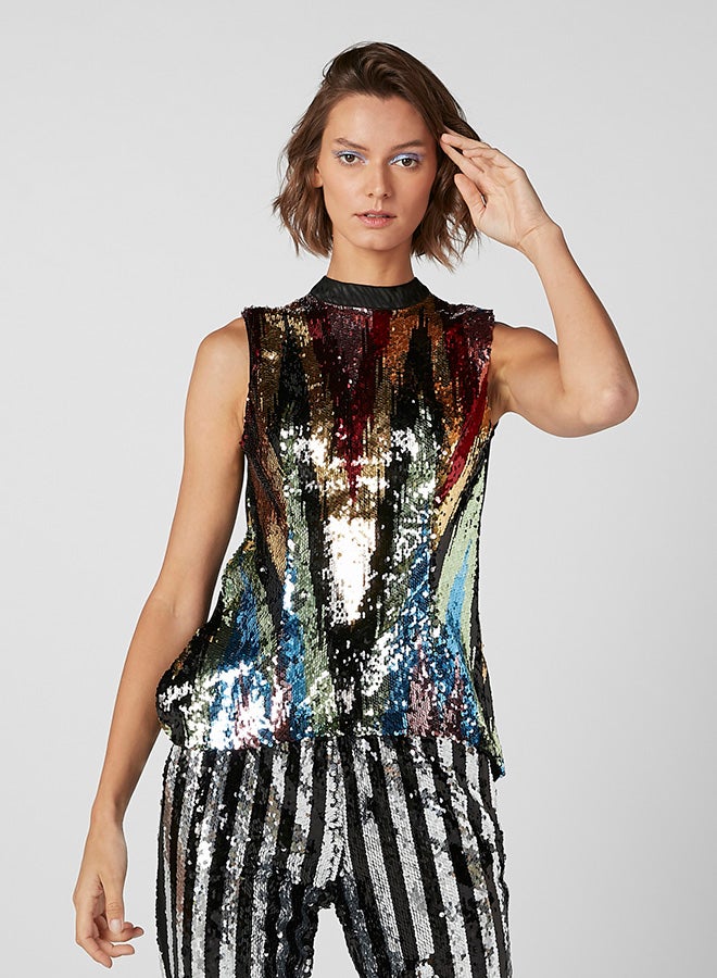 Iconic Round Neck Sleeveless Top Multicolour - Image 1