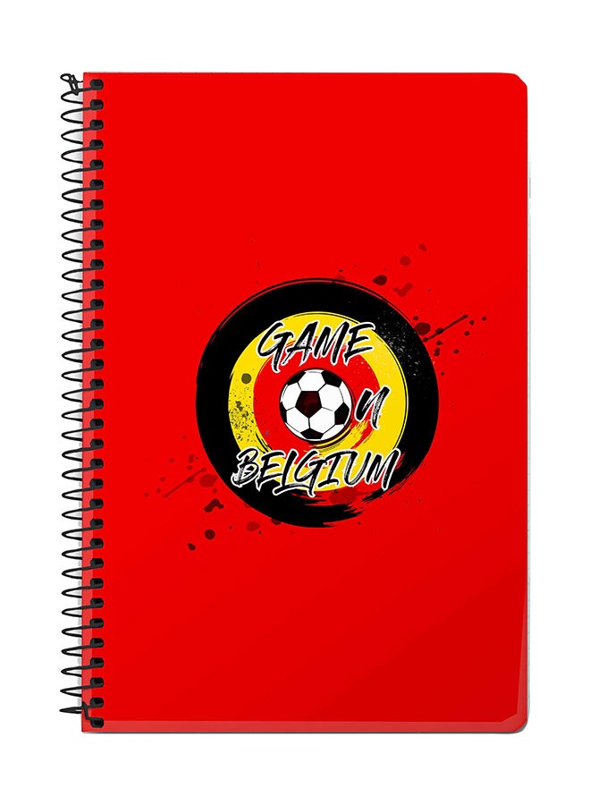 Stylizedd Game On Belgium A5 Spiral Notebook Red/Black
