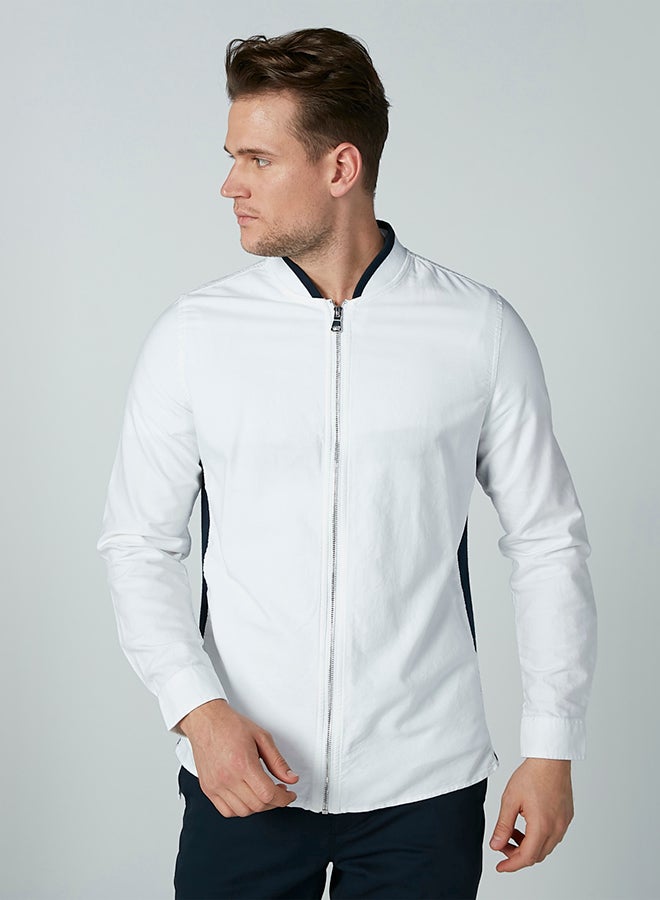 ايكونيك سويت شيرت بأكمام طويلة ورقبة مستديرة أبيض - Image 1