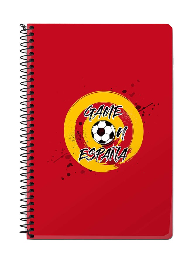Stylizedd Game On Spain A5 Spiral Notebook Red/Yellow