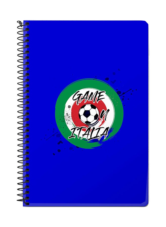 Stylizedd Game On Italy A5 Spiral Notebook Blue/Green/White