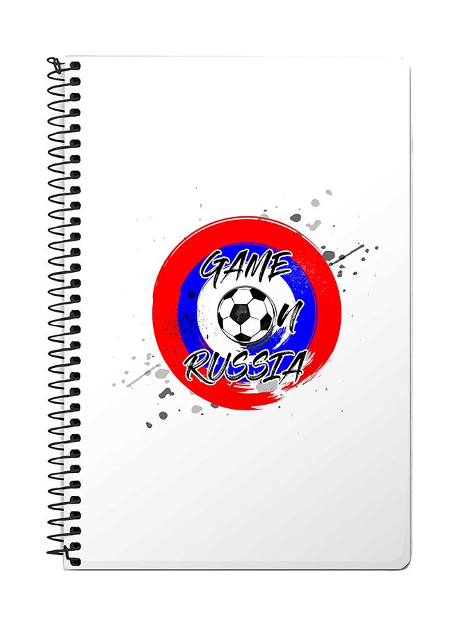 Stylizedd Game On Russia A5 Spiral Notebook White/Red/Blue
