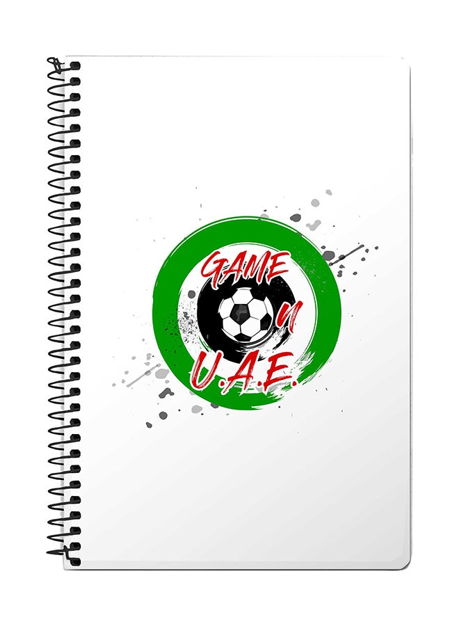 Stylizedd Game On U.A.E. A5 Spiral Notebook White/Green/Red