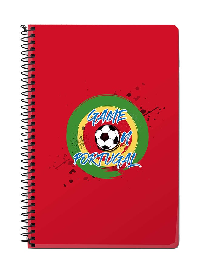Stylizedd Game On Portugal A5 Spiral Notebook Red/Green/Blue