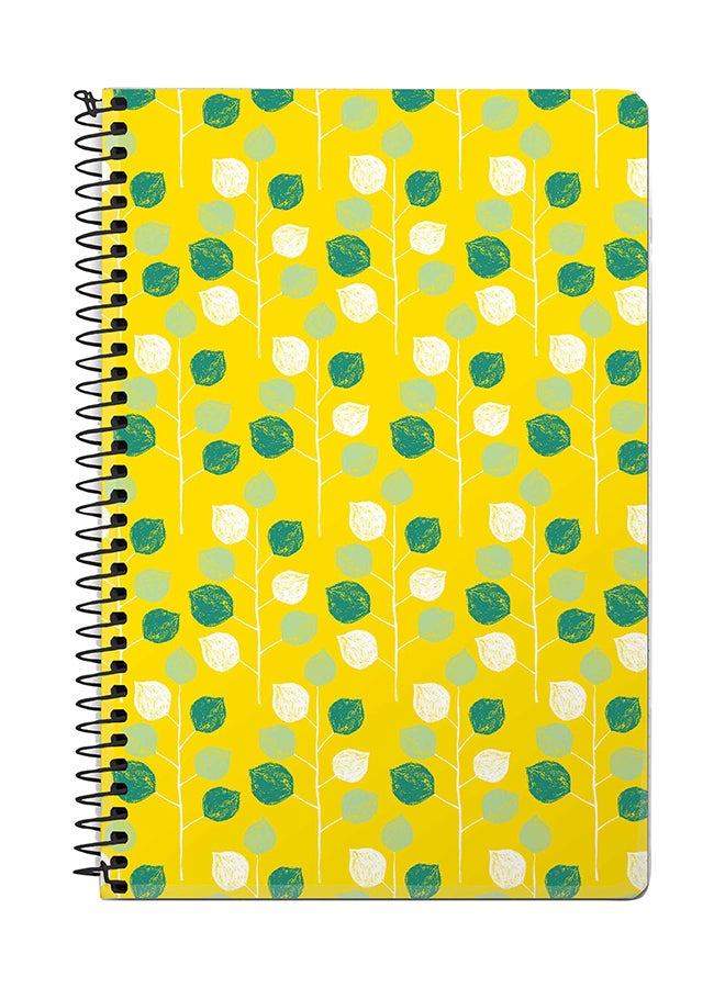 Stylizedd Summer Leaves A5 Spiral Notebook Yellow/Green