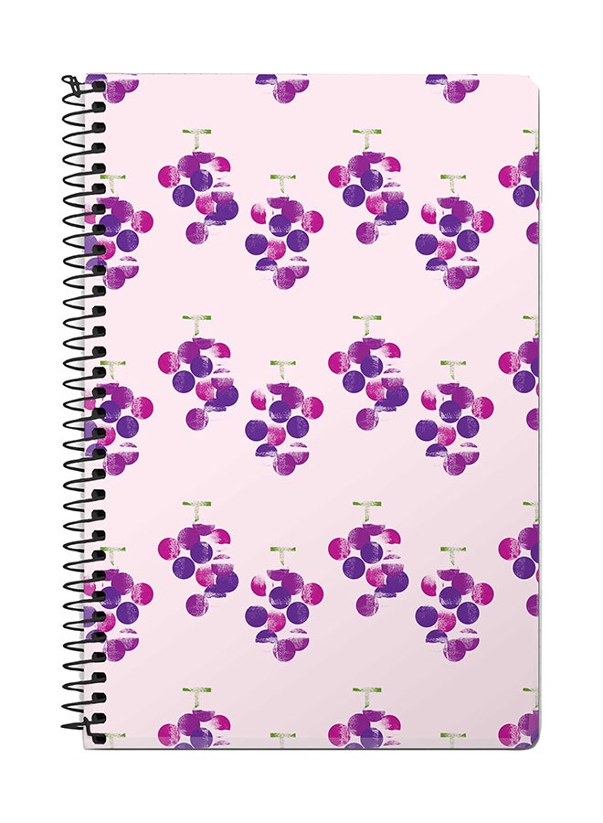 Stylizedd Hanging Grapes A5 Spiral Notebook Purple/Pink
