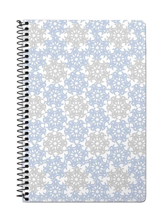Stylizedd Frozen Snowflakes A5 Spiral Notebook White/Grey/Blue 