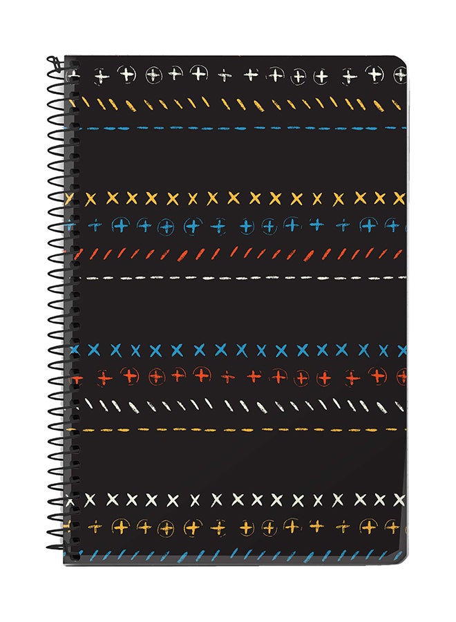 Stylizedd Basic Math A5 Spiral Notebook Grey/Yellow/Blue