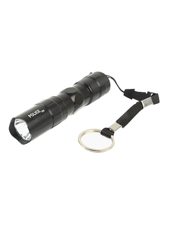 LED Flashlight Torch With Keychain Black