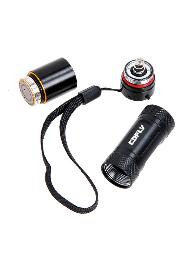 3-Mode Zooming LED Flashlight With Strap Black 10x2x2cm - Image 3