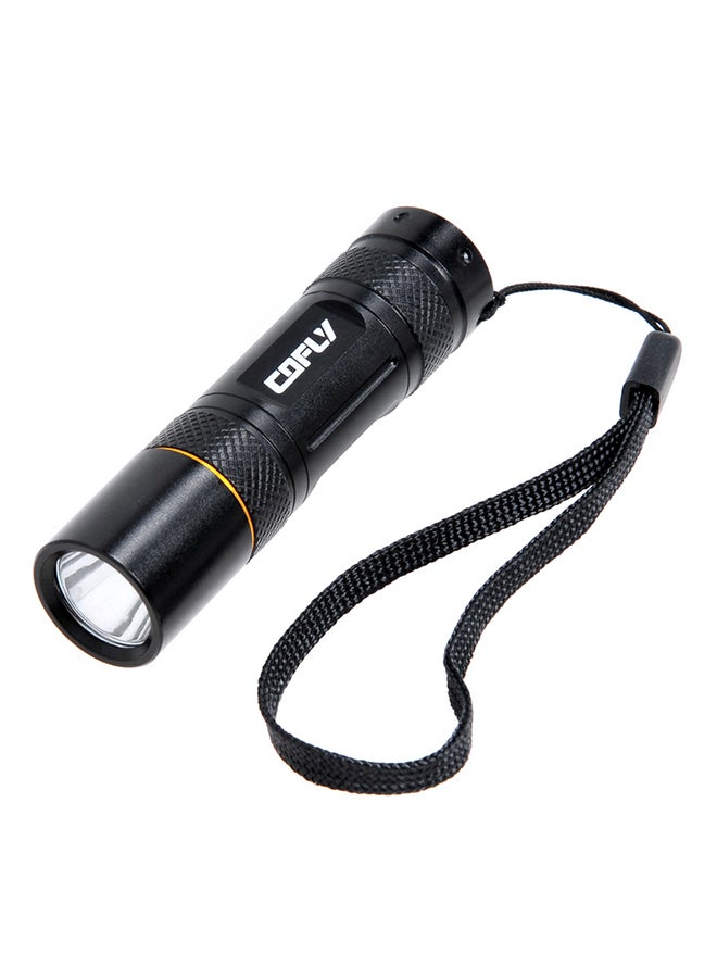 3-Mode Zooming LED Flashlight With Strap Black 10x2x2cm - Image 1