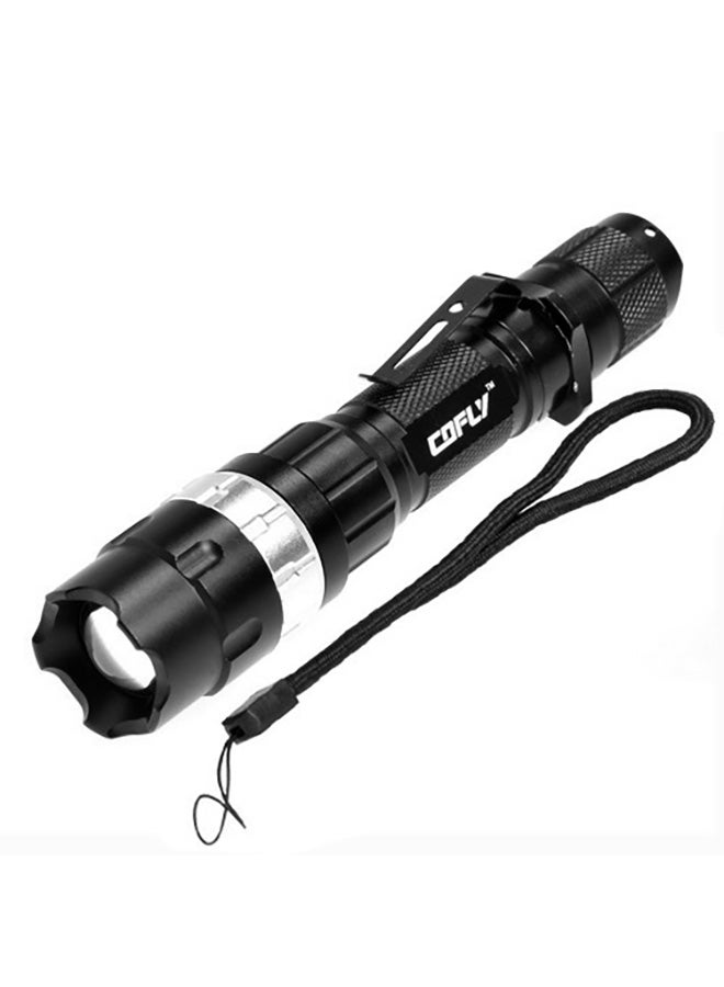 3-Mode Zooming LED Flashlight With Strap And Clip Silver 17x4x4cm - Image 1