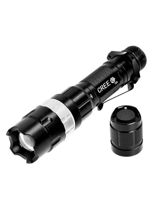 3-Mode Zooming LED Flashlight With Strap And Clip Silver 17x4x4cm - Image 3