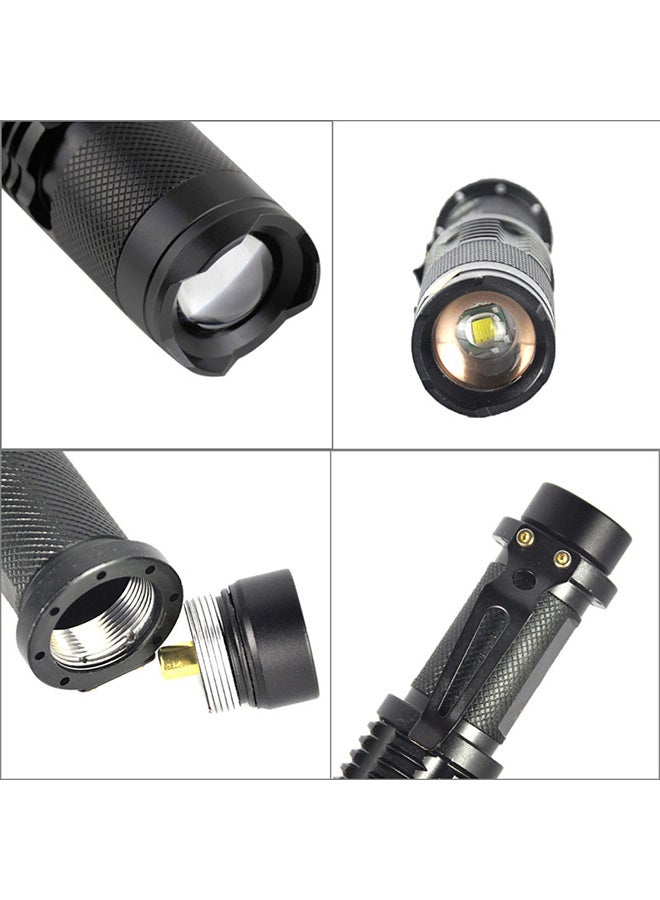 5-Mode Zooming LED Flashlight Black 14x3x3cm - Image 4
