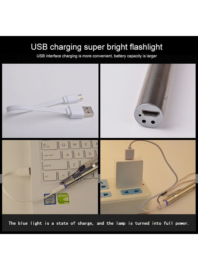 Generic - USB Rechargeable LED Flashlight Multicolour 15x3x3cm - Image 1