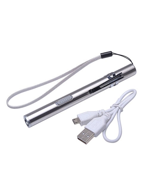USB Rechargeable LED Flashlight Multicolour 15x3x3cm