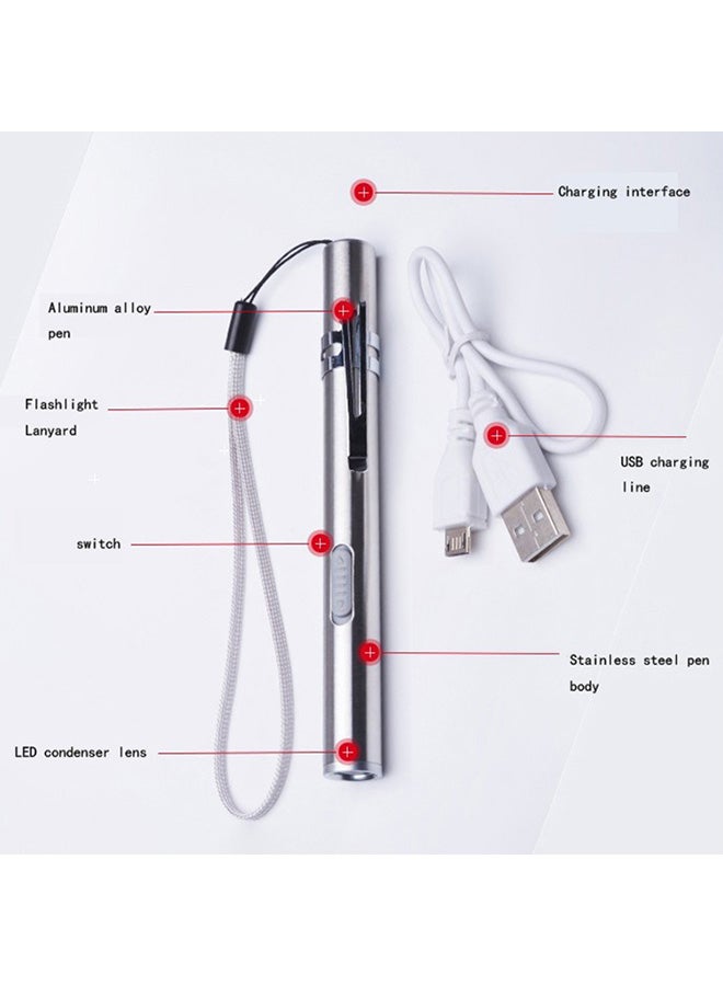 Generic - USB Rechargeable LED Flashlight Multicolour 15x3x3cm - Image 1