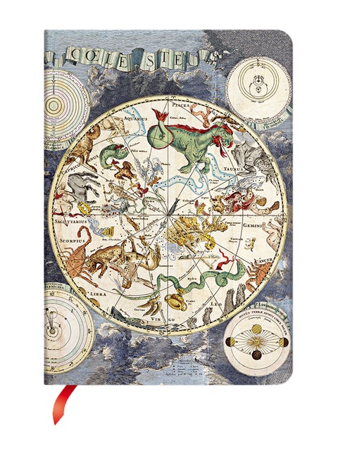 Celestial Planisphere Medium Lined Size Notebook Multicolour
