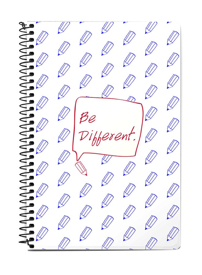 Stylizedd Be Different A5 Spiral Notebook White