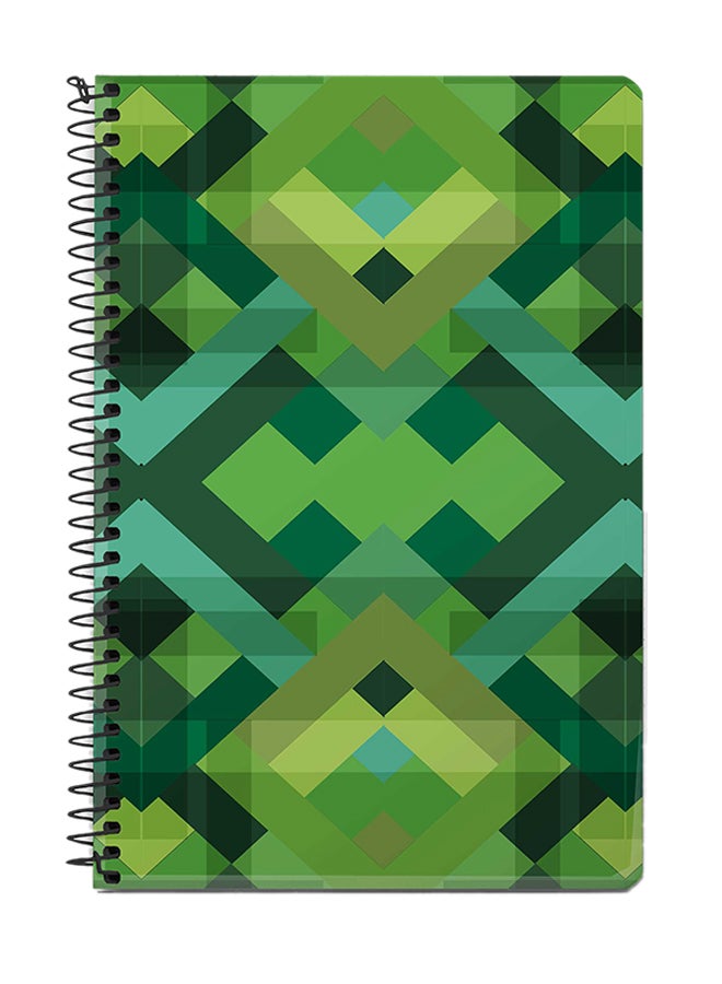 Stylizedd Geometric Reflections A5 Spiral Notebook Green