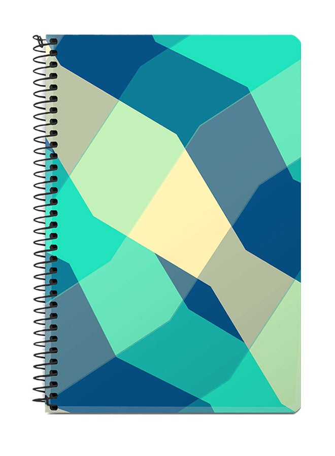 Stylizedd Checkered Aqua A5 Spiral Notebook Multicolour