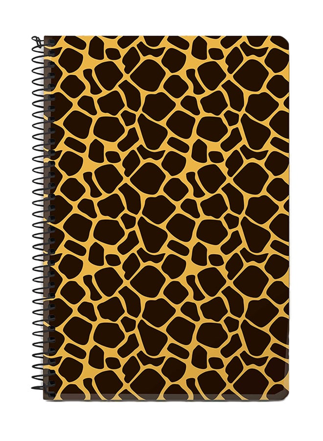Stylizedd Giraffe Skin Print A5 Spiral Notebook Brown/Yellow