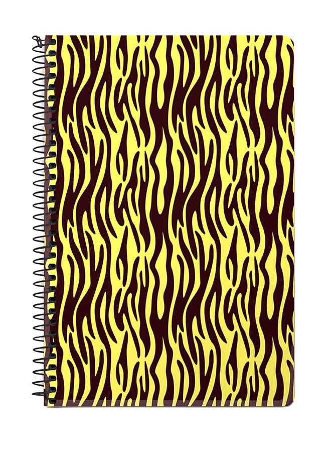Stylizedd Jungle Stripes A5 Spiral Notebook Brown/Yellow