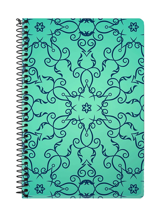 ستايلايزد دفتر ملاحظات سلك مقاس A5 بتصميم نجمة بنمط عربي أزرق