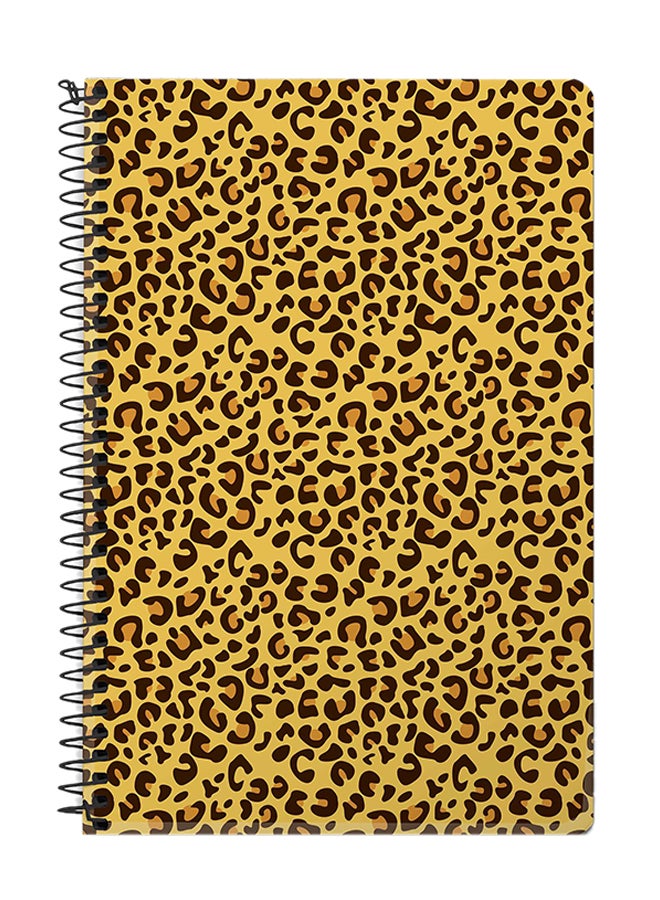 Stylizedd Leopard Skin Print A5 Spiral Notebook Brown/Yellow
