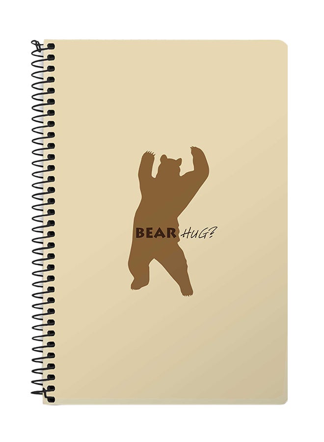 Stylizedd Bear Hug A5 Spiral Notebook Beige