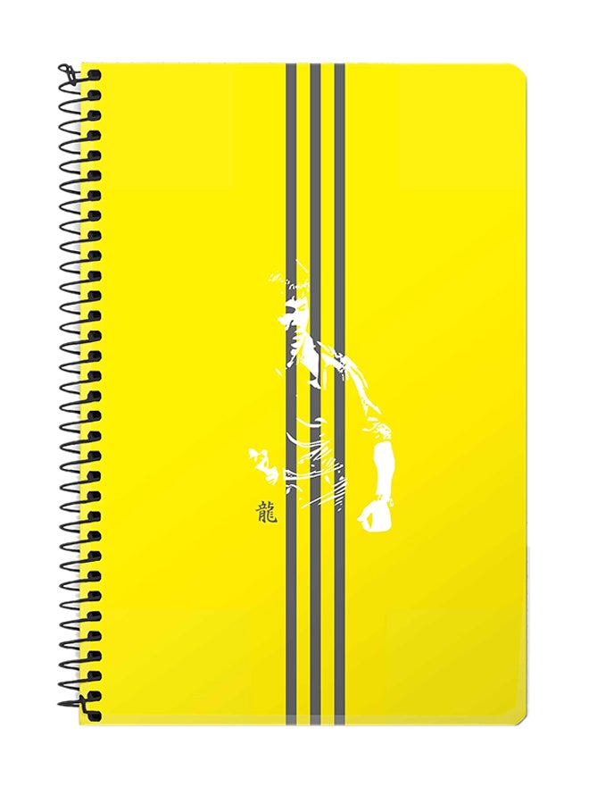 Stylizedd Fighter - Bruce Lee A5 Spiral Notebook Yellow