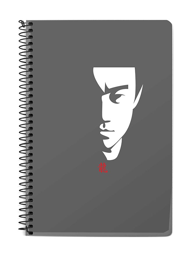 Stylizedd Tibute - Bruce Lee A5 Spiral Notebook Grey