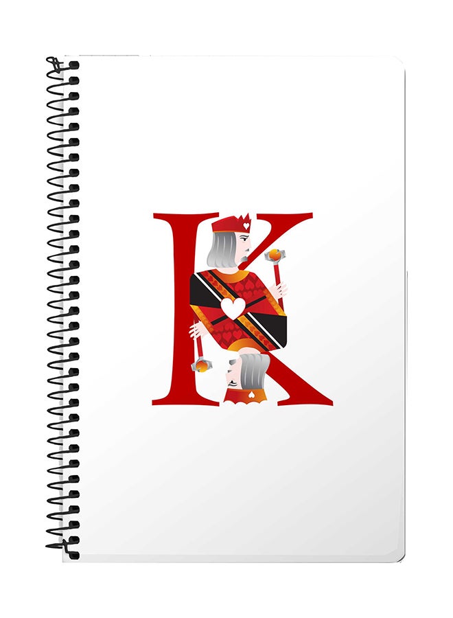 Stylizedd King Of Hearts A5 Spiral Notebook White