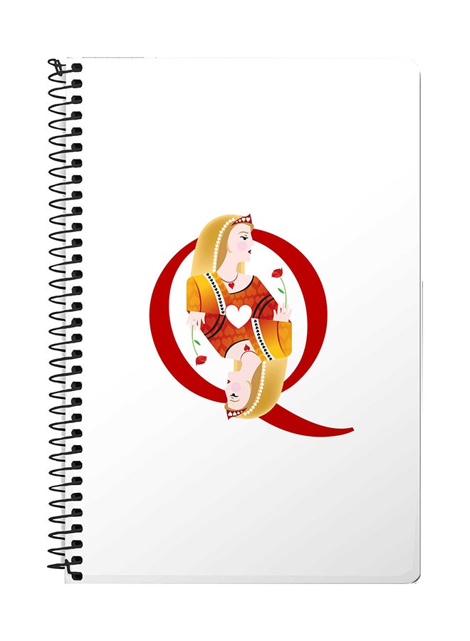 Stylizedd Queen Of Hearts A5 Spiral Notebook White