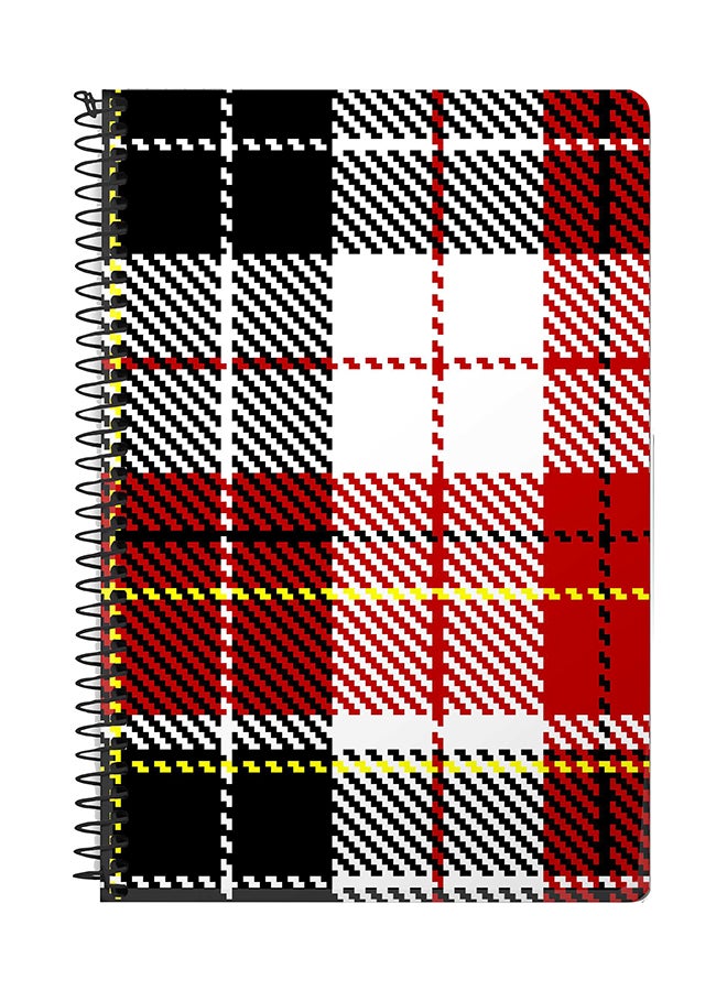 ستايلايزد دفتر ملاحظات سلك مقاس A5 بتصميم قماش الفلانيل الإنجليزي متعدد الألوان