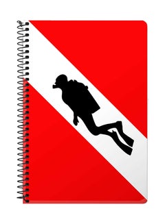 Stylizedd Diver Flag A5 Spiral Notebook Red/White 