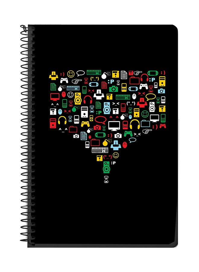 Stylizedd Convergence A5 Spiral Notebook Black