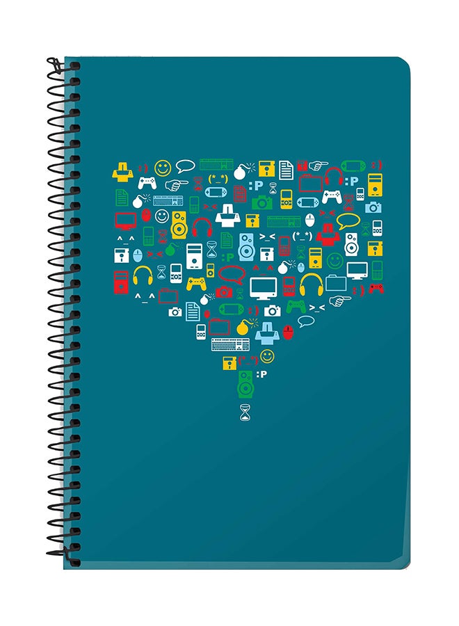 Stylizedd Convergence A5 Spiral Notebook Blue