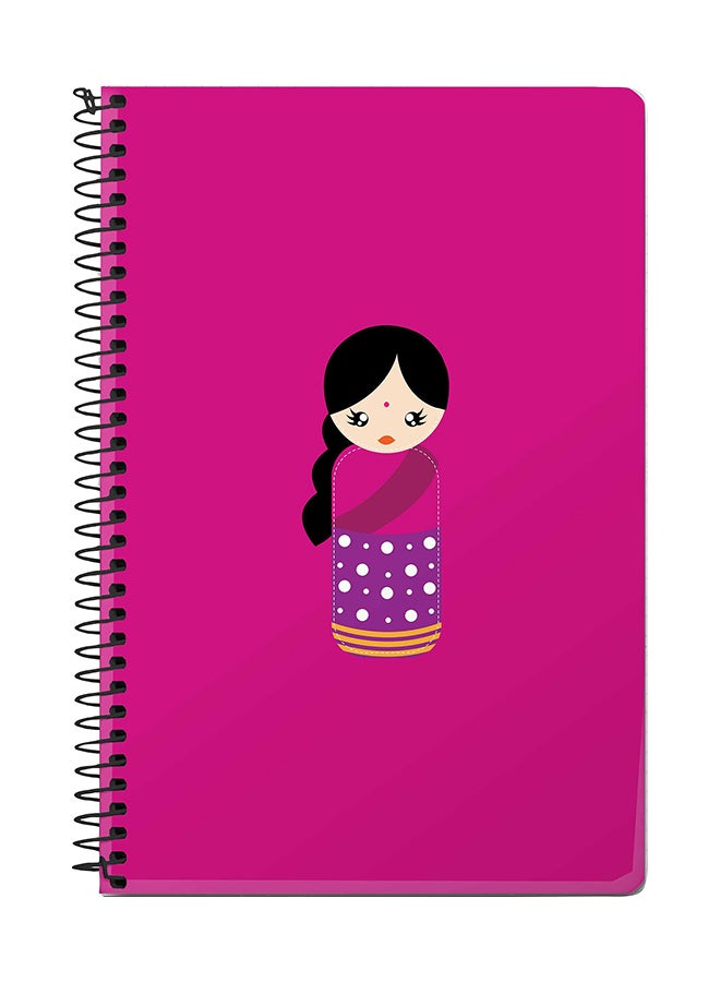 Stylizedd Indian Doll A5 Spiral Notebook Pink