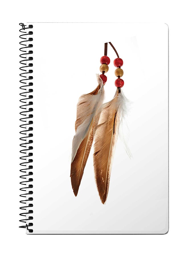 Stylizedd Chief Longfeathers A5 Spiral Notebook White