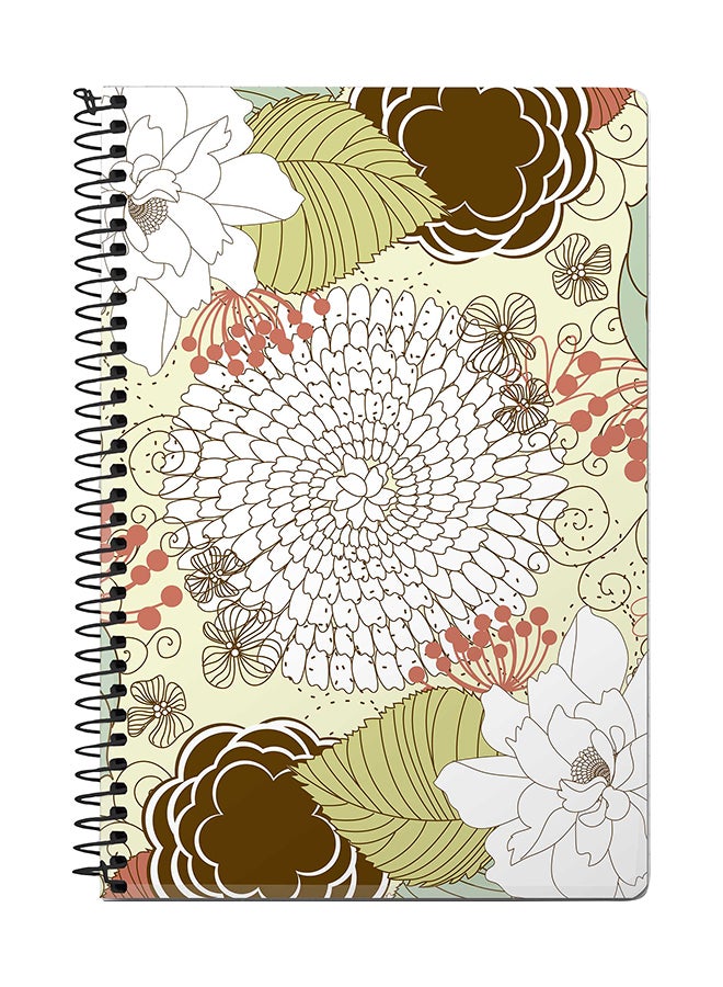 ستايلايزد دفتر ملاحظات بسلك مقاس A5 بتصميم زهرة متفتحة متعدد الألوان