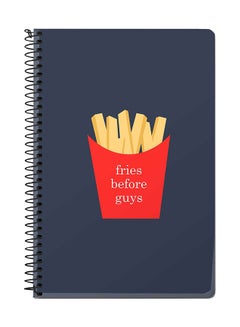 Stylizedd Fries Before Guys A5 Spiral Notebook Blue 