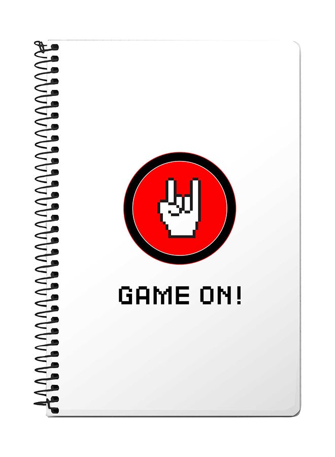 Stylizedd Game On A5 Spiral Notebook White