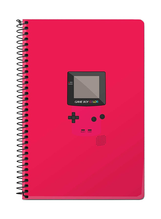 Stylizedd Gameboy Color - A5 Spiral Notebook Pink 