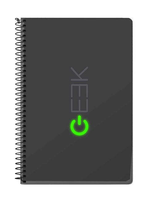 Geek On A5 Spiral Notebook Dark Grey