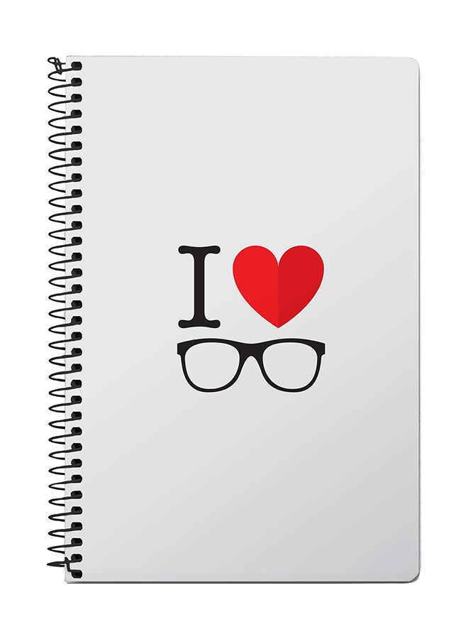 Stylizedd I Love Glasses A5 Spiral Notebook Grey